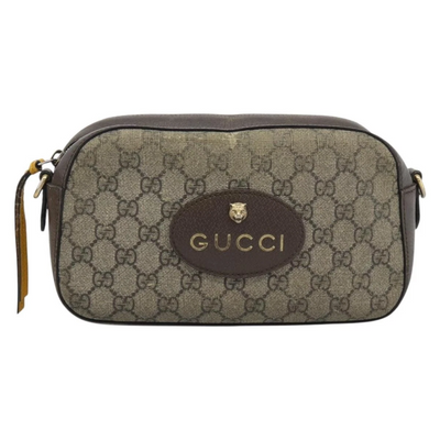 $1490 Gucci GG Supreme Monogram Web Neo Vintage Shoulder Bag Beige New Acero Crop