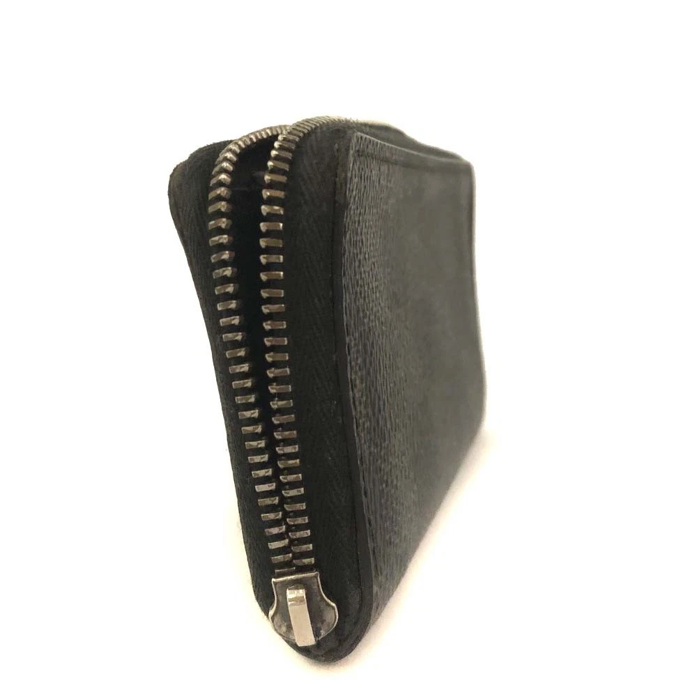 $435 2012 Louis Vuitton Damier Graphite Zippy Zip Coin Purse Wallet Black MI2172