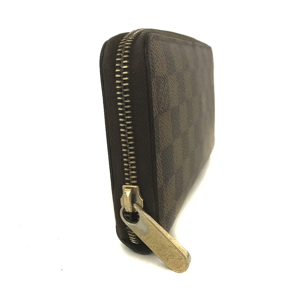 $915 2012 Louis Vuitton Damier Zippy Zip Around Long Wallet Purse Brown MI4182