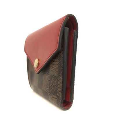 $625 2019 Louis Vuitton Damier Portefeuille Zoe Mini Trifold Wallet Brown TS1189