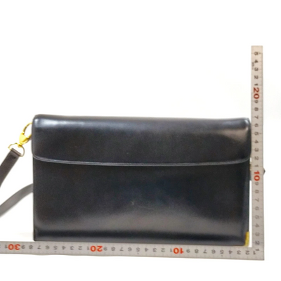$1290 Christian Dior Shoulder Bag Black Leather