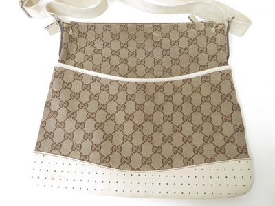 $980 2011 Gucci GG Canvas Leather Shoulder Messenger Bag 145857-200047