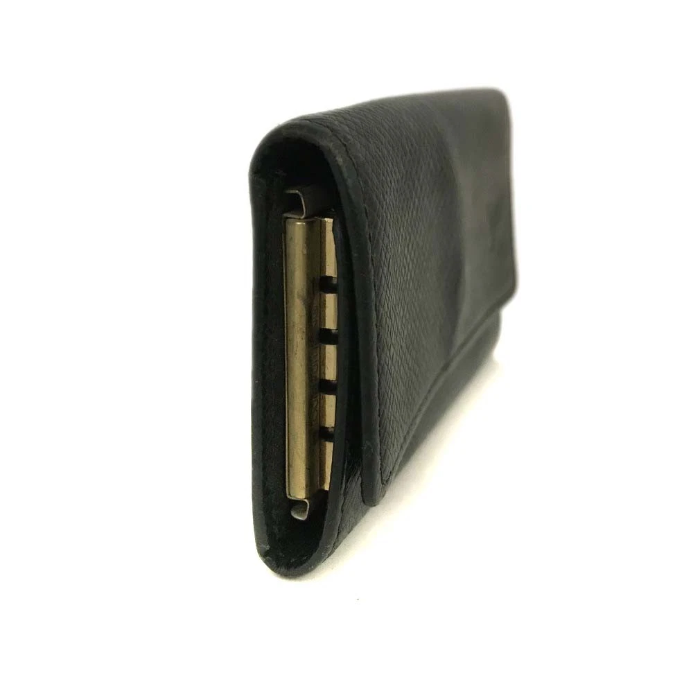 $355 1994 Louis Vuitton Dark Green Taiga Leather 4 Key Holder MI0954