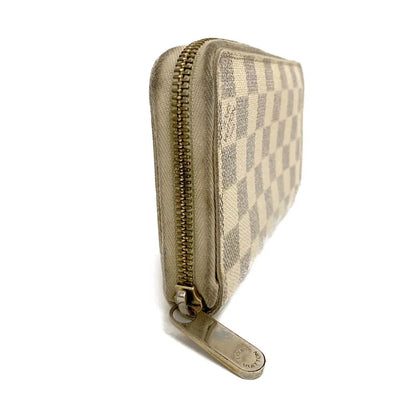$915 2008 Louis Vuitton Damier Azur Zippy Zip Around Long Wallet Purse White VI0088