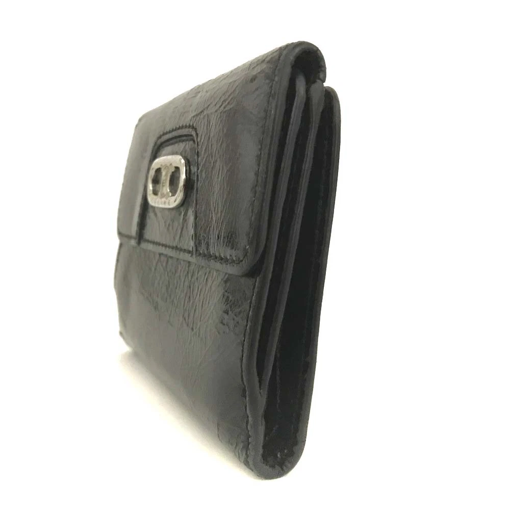 CELINE Macadam Patent Leather Bifold Wallet Black