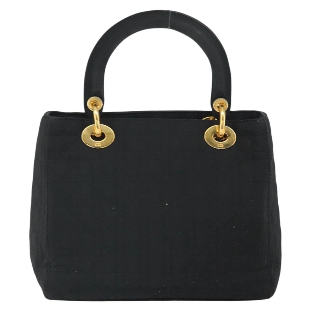 $5100 Christian Dior Nylon Cannage Medium Lady Dior Black Gold