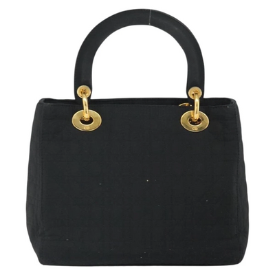 $5100 Christian Dior Nylon Cannage Medium Lady Dior Black Gold