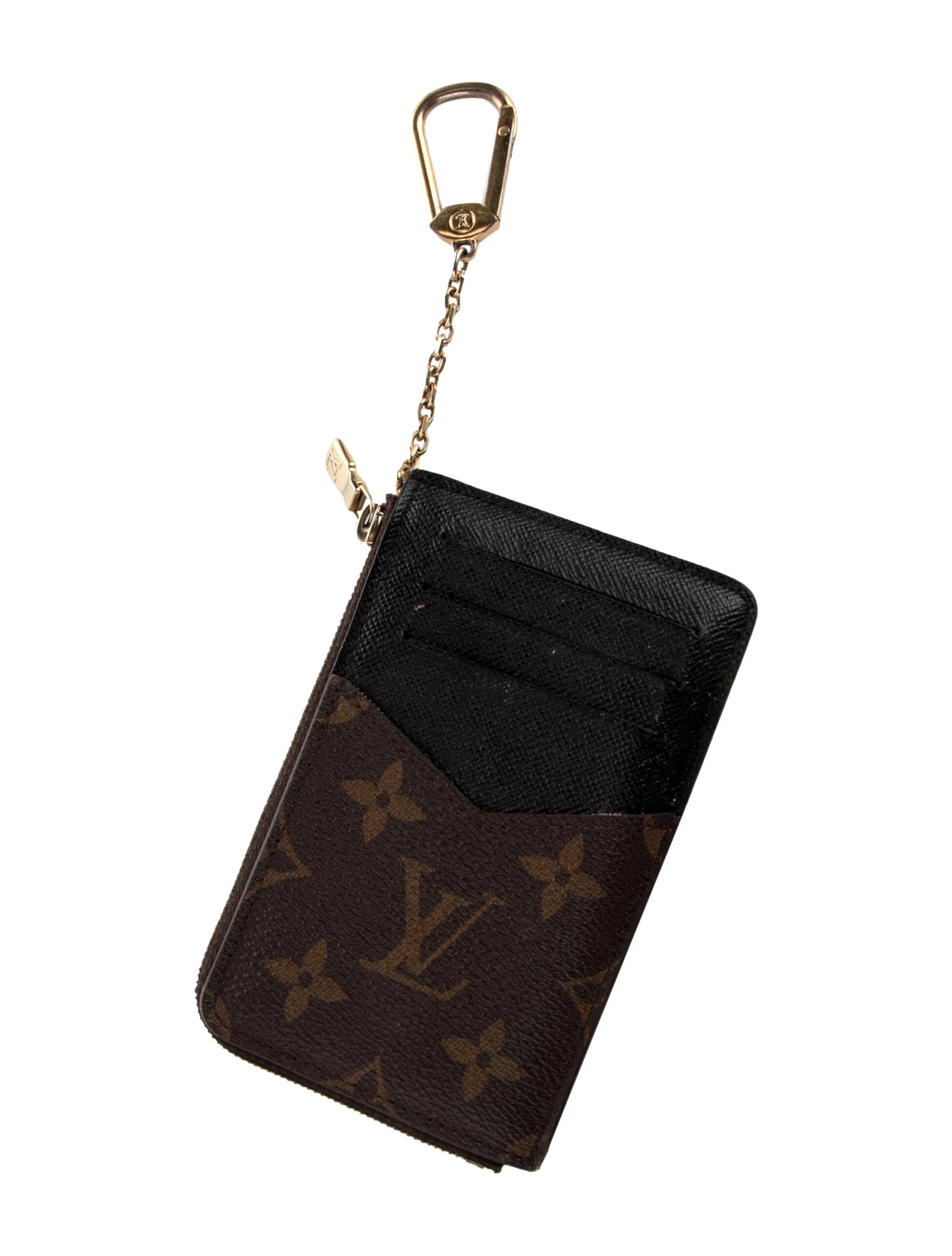 $630 Louis Vuitton Monogram Recto Verso Card Holder Black Black