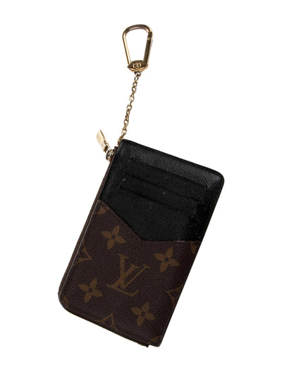 $630 Louis Vuitton Monogram Recto Verso Card Holder Black Black
