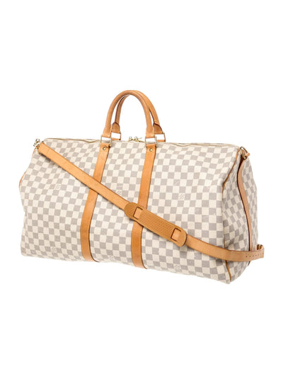 $2700 2007 Louis Vuitton Damier Azur Keepall Bandouliere 55