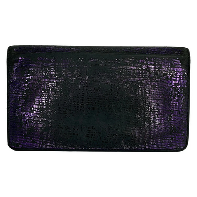 Chanel Chanel Metallic Purple Leather CC Bifold Wallet