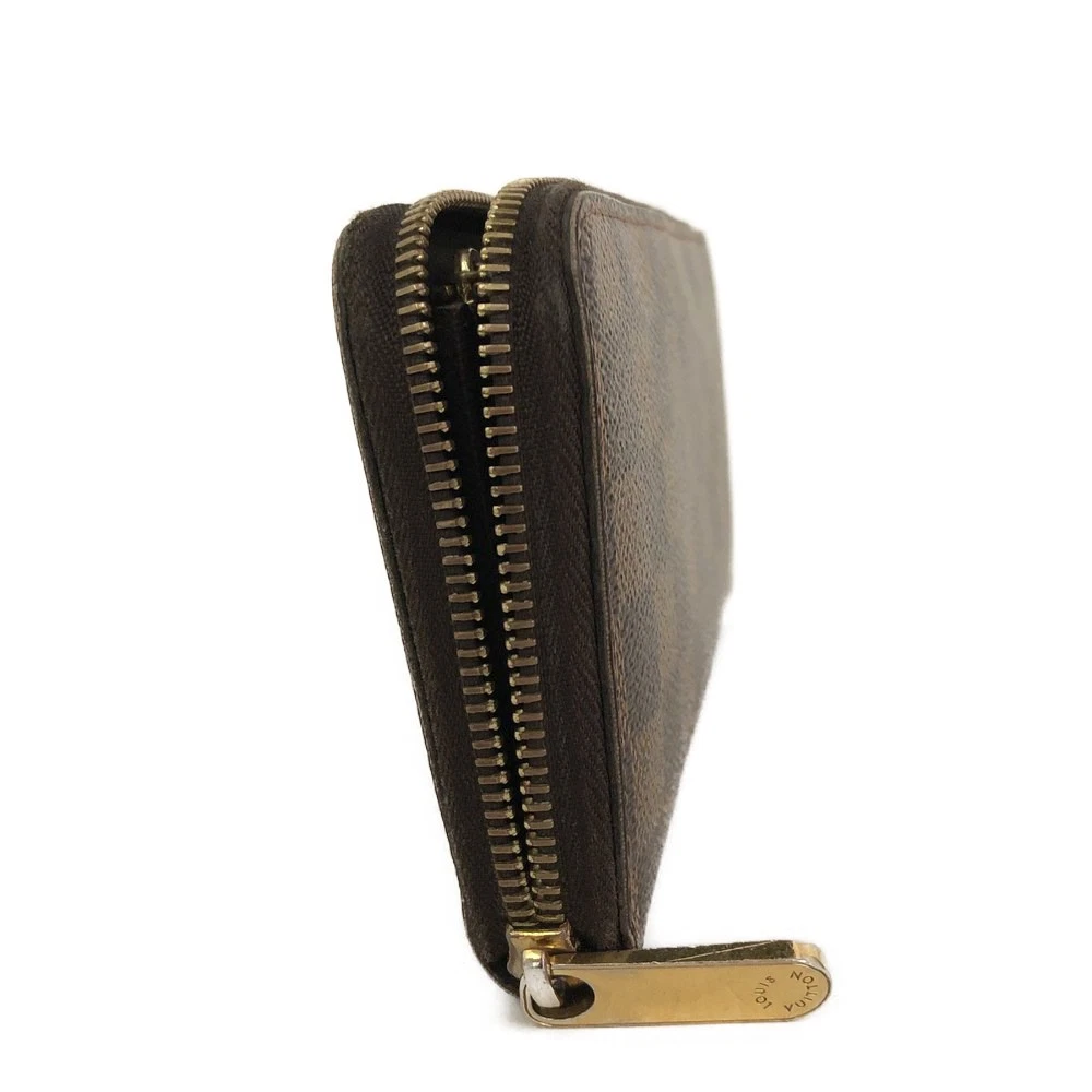$915 2012 Louis Vuitton Damier Zippy Zip Around Long Wallet Purse Brown CA5102