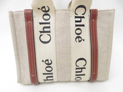 $990 2021 Chloe Woody Canvas Small Tote Bag C04T4P