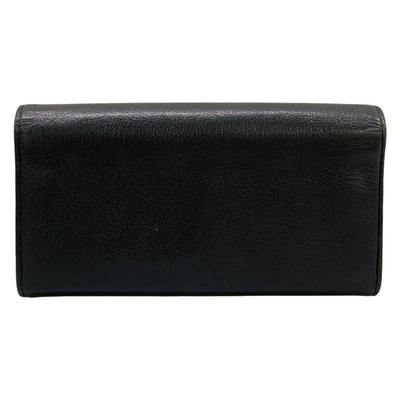 CHANEL Black Leather Long Wallet