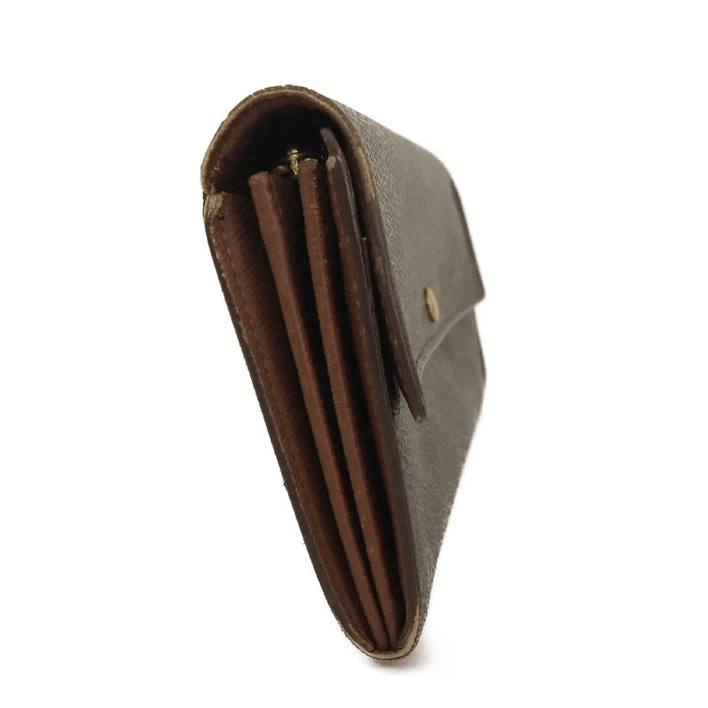 $725 2000 Louis Vuitton Monogram Portefeiulle Sarah Long Bifold Wallet Brown TH1000