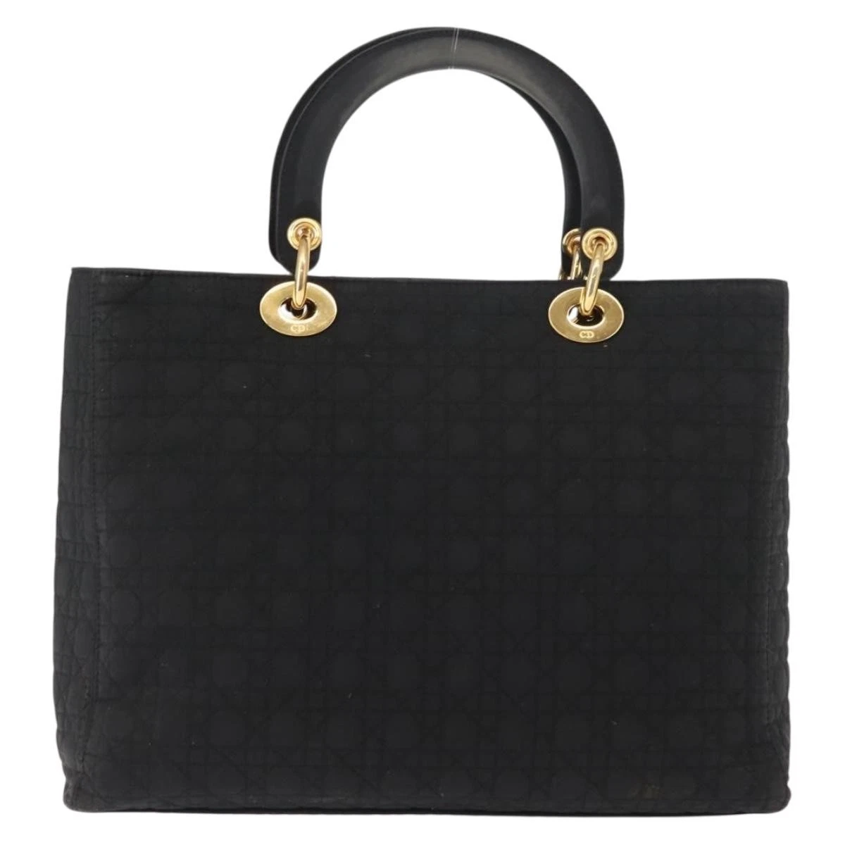 $4900 Christian Dior Nylon Cannage Large Lady Dior Black