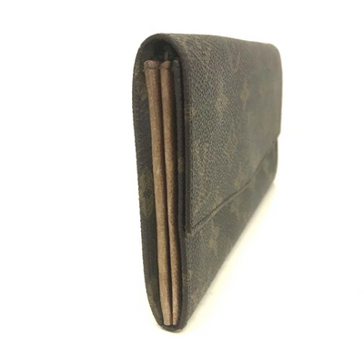 Vintage Louis Vuitton Monogram Long Bifold Wallet Brown