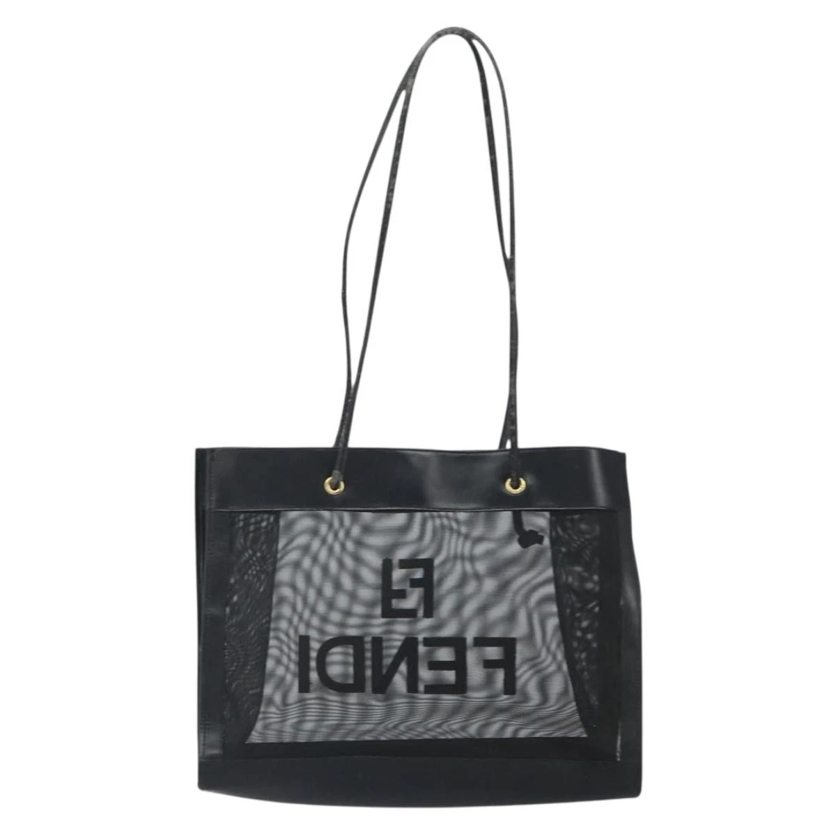 $1650 FENDI Zucca FF Tote Mesh Black Tote 10020342