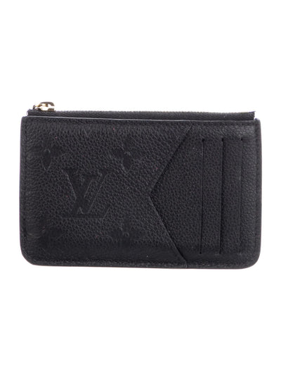 $590 Louis Vuitton Monogram Empreinte Romy Leather Card Holder