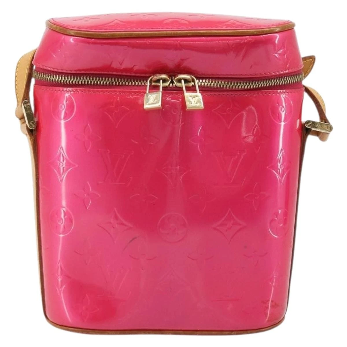 $995 2003 Louis Vuitton Fuchsia Monogram Vernis Vertical Sullivan Bag CE0013