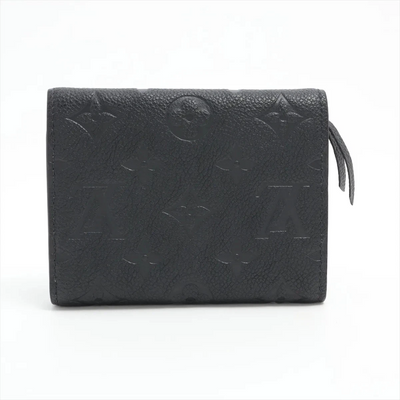 $780 Louis Vuitton Empreinte Portefeuille Victorine Noir Compact Wallet 10021122