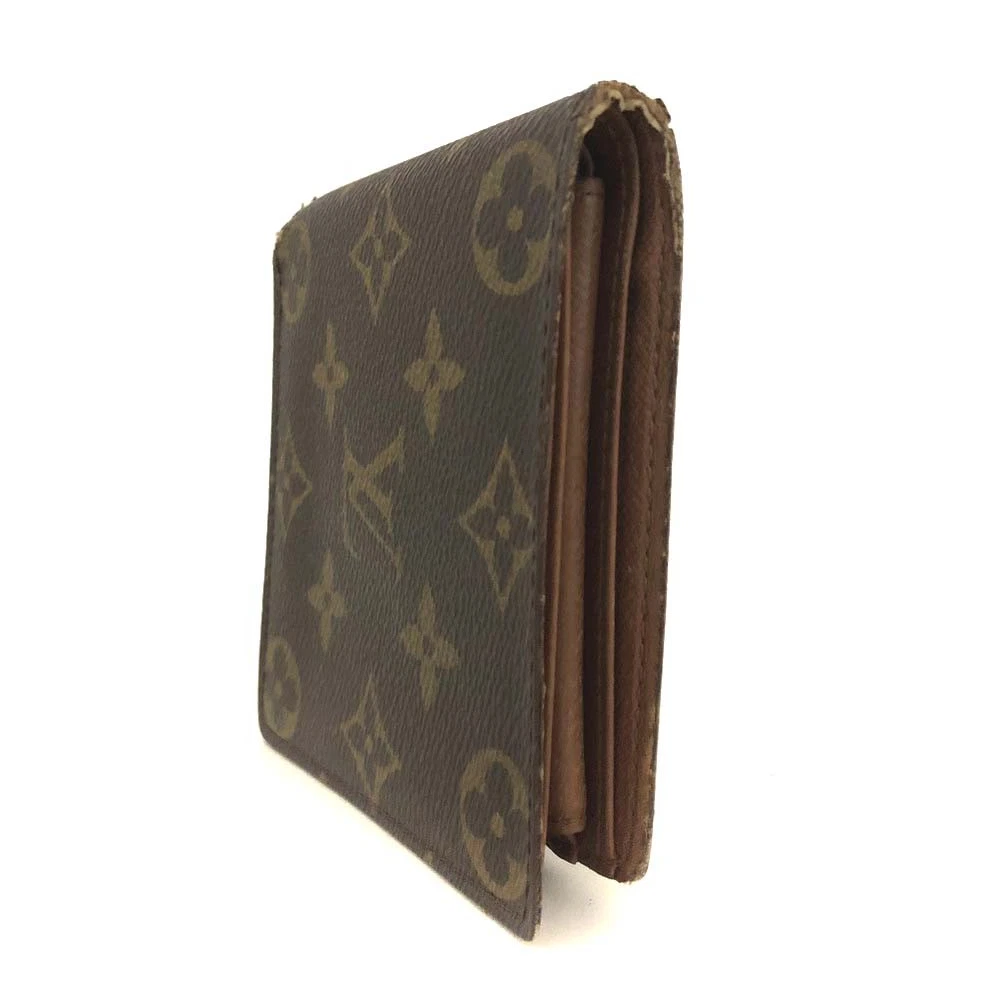 $560 1996 Louis Vuitton Monogram Portefeiulle Marco Bifold Wallet Brown CA0916