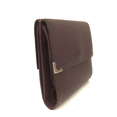Must de Cartier Leather Trifold Wallet Purse Bordeaux