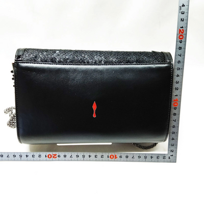 $1590 Christian Louboutin Paloma black sequin clutch