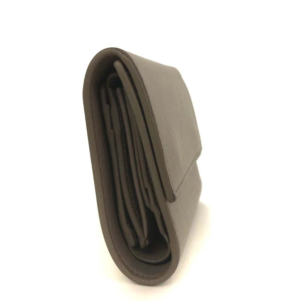 CELINE Logo Leather Trifold Wallet Gray