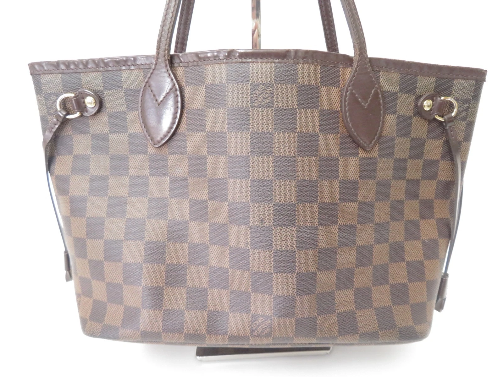 $2160 2008 Louis Vuitton Damier Ebene Neverfull PM  Tote Bag Handbag MB1048