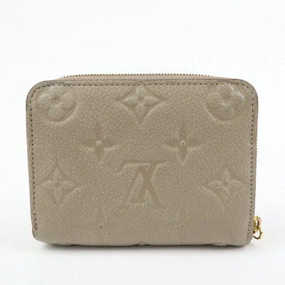 $760 Louis Vuitton Monogram Empreinte Round Zippy Coin Case Beige RFID