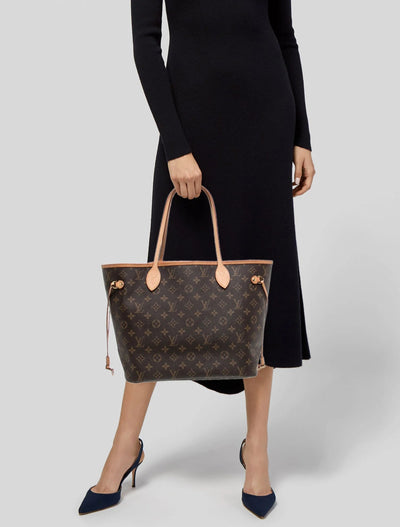 $2240 Louis Vuitton Monogram Neo Neverfull MM Pivoine with Pouch