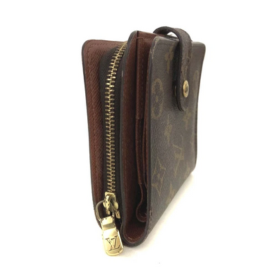 $625 2000 Louis Vuitton Monogram Compact Zip Bifold Wallet Brown MI0060