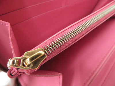 $970 Louis Vuitton Vernis Zippy Wallet Rose Litchi