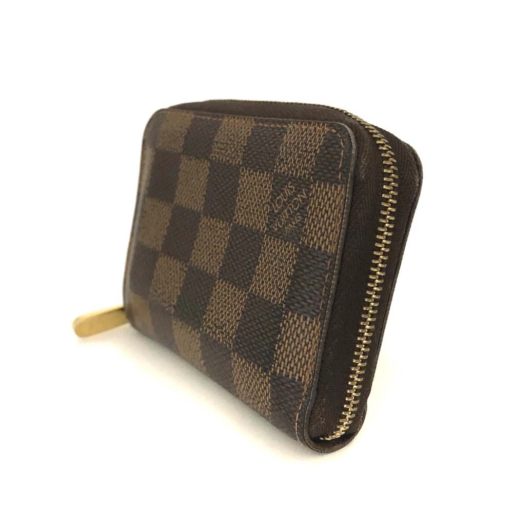 $560 Louis Vuitton Damier Zippy Zip Coin Purse Wallet Brown SN5101