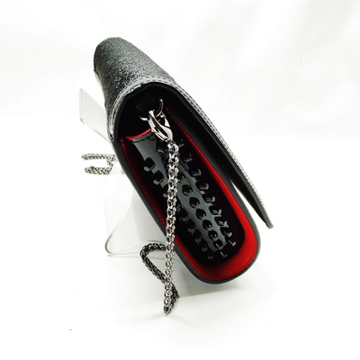 $1590 Christian Louboutin Paloma black sequin clutch