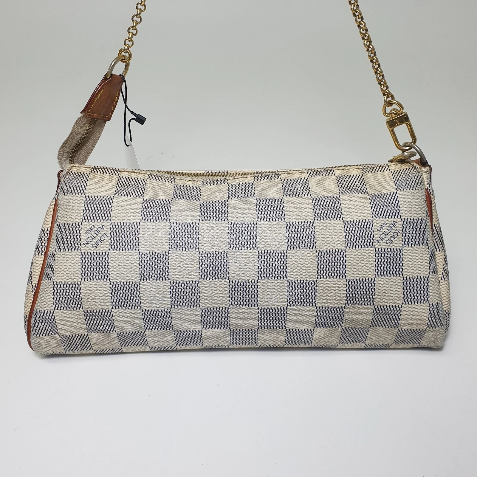 $1460 2012 Louis Vuitton Damier Azur Eva Clutch SN2182
