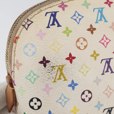 $625 2012 LOUIS VUITTON Monogram Multicolor Cosmetic Pouch White Litchi 2172