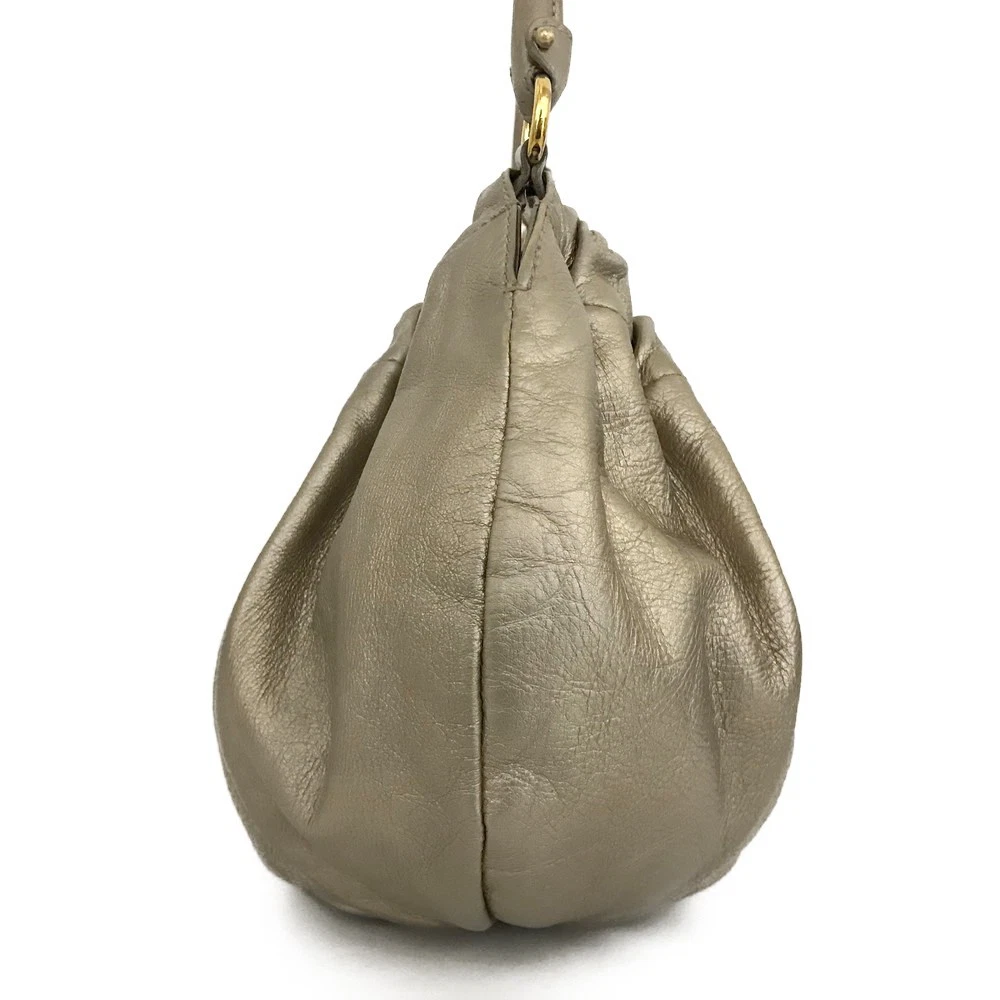 $950 Salvatore Ferragamo Vara Leather Hand Bag Gold