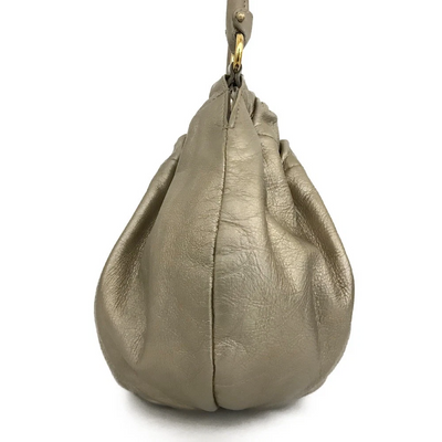 $950 Salvatore Ferragamo Vara Leather Hand Bag Gold