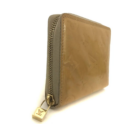 $520 1999 Louis Vuitton Vernis Zippy Coin Purse Wallet Beige BJ0959