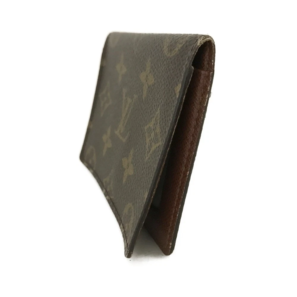 $535 2003 Louis Vuitton Monogram Porte 2 Cartes Vertical Pass Card Case Brown CA0053