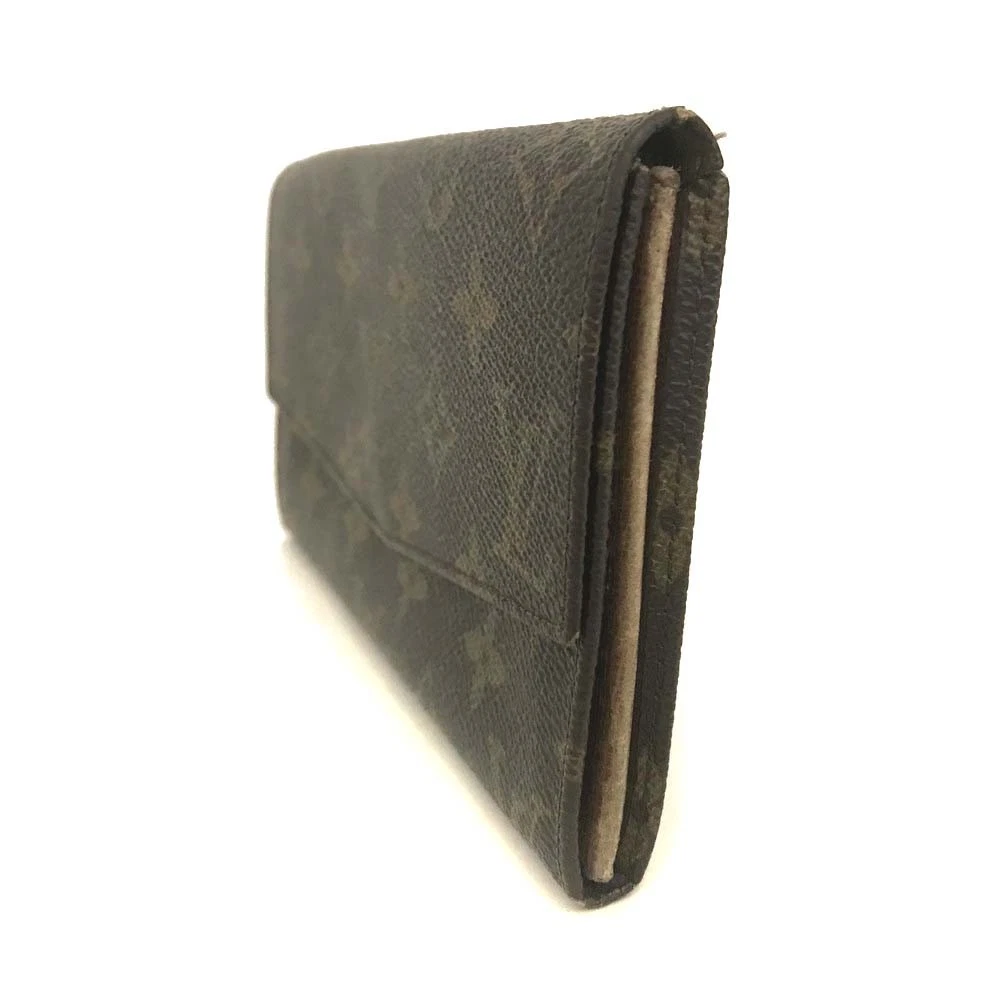Vintage Louis Vuitton Monogram Long Bifold Wallet Brown