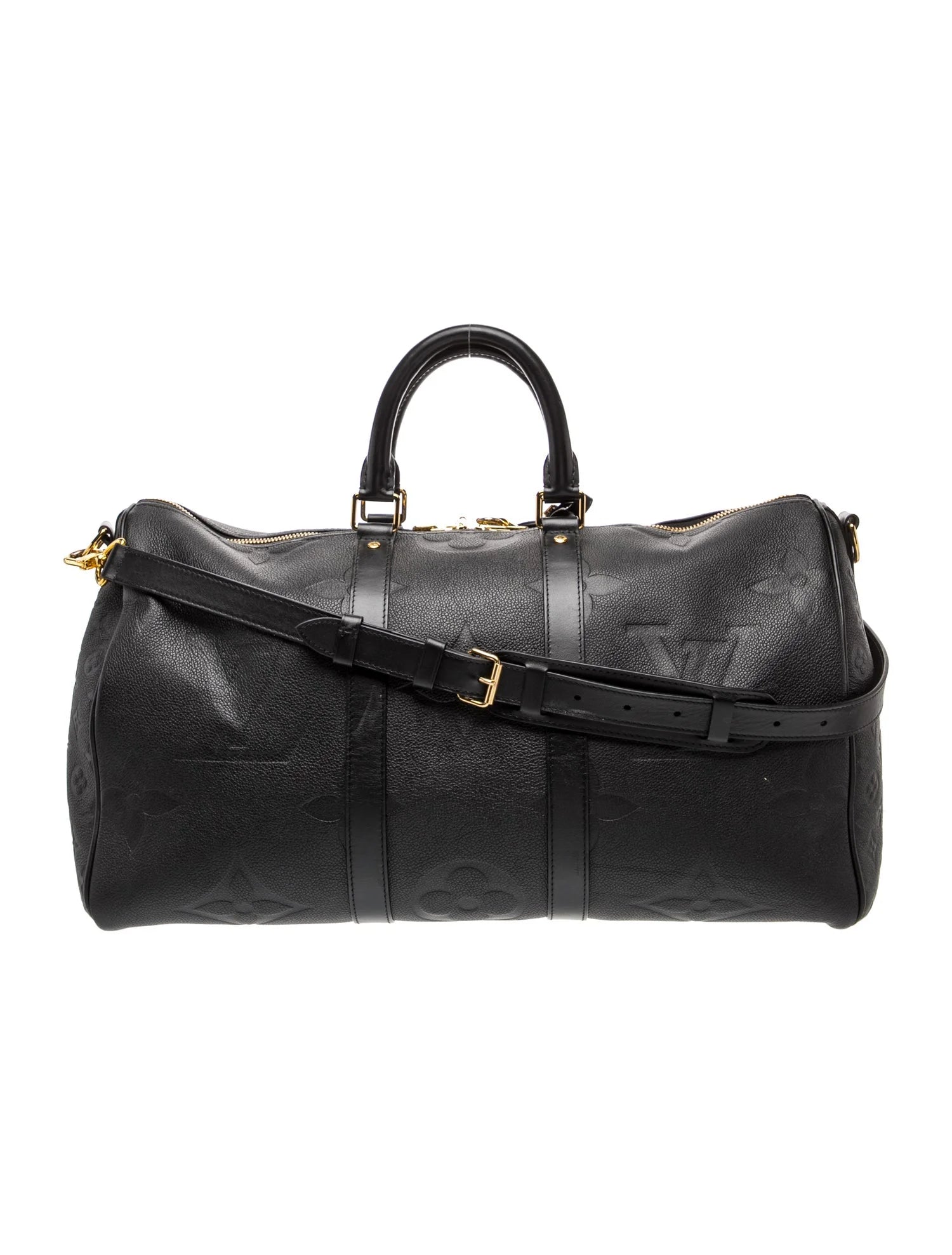 $3900 Louis Vuitton Empreinte Monogram Giant Keepall Bandouliere 45 Black