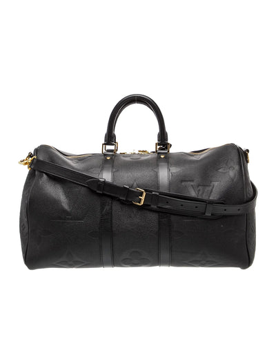 $3900 Louis Vuitton Empreinte Monogram Giant Keepall Bandouliere 45 Black