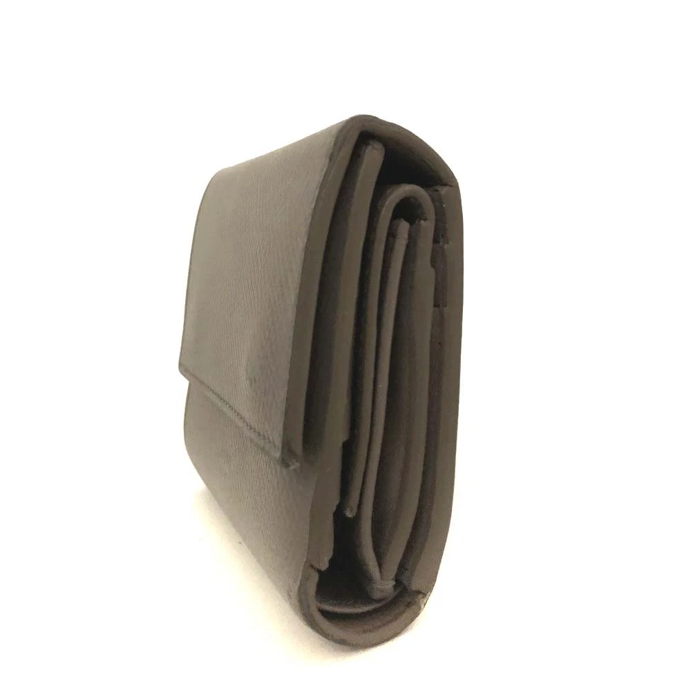 CELINE Logo Leather Trifold Wallet Gray