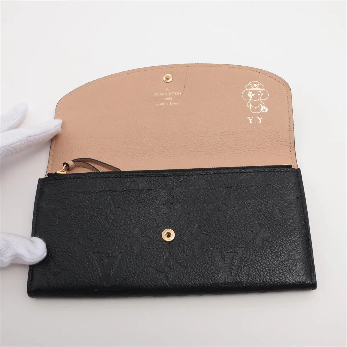 $775 RFID Louis Vuitton Empreinte Emilie Wallet Black Dune