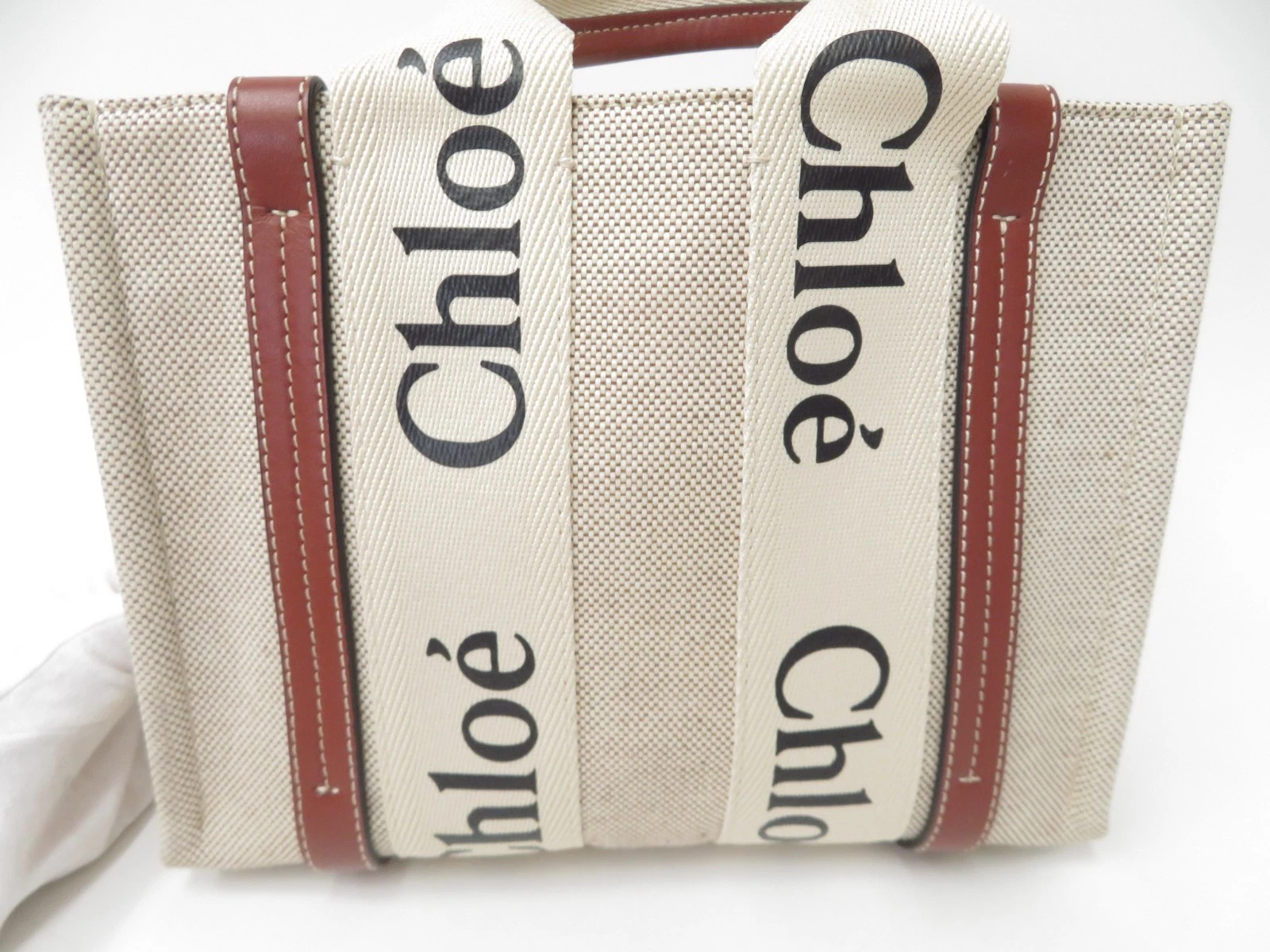 $990 2021 Chloe Woody Canvas Small Tote Bag C04T4P