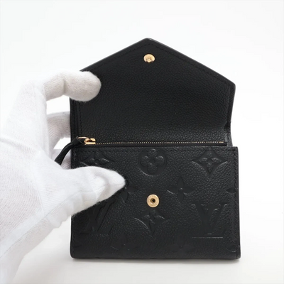 $780 Louis Vuitton Empreinte Portefeuille Victorine Noir Compact Wallet 10021122