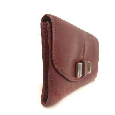 Chloe Lily Leather Long Bifold Wallet Purse Red